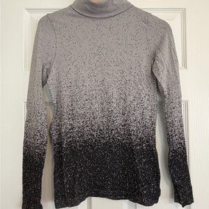 Athleta Light Gray Speckled Ribbed Turtleneck